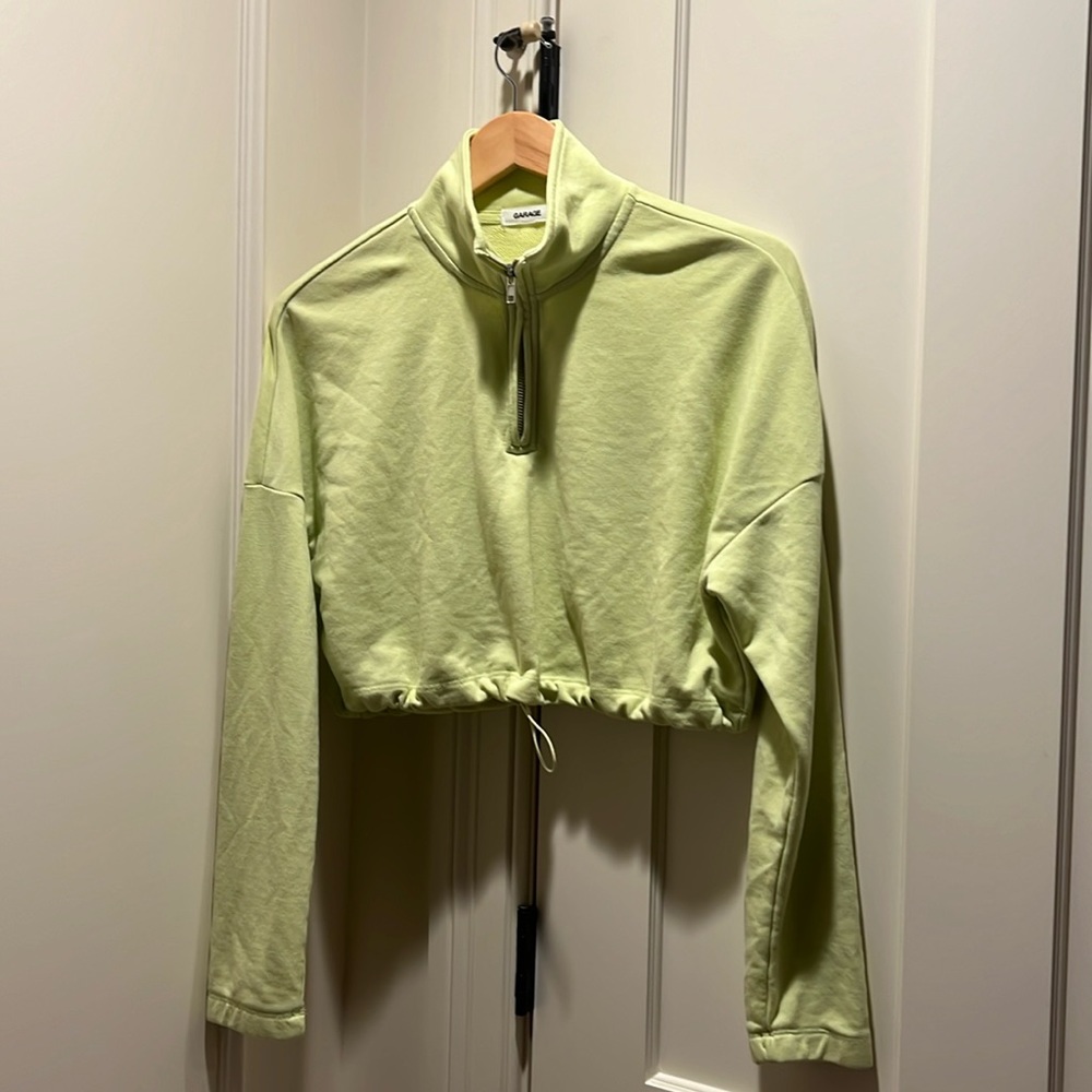 Lime green Garage Quarter Zip Sweatshirt